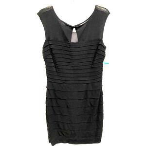 Sangria - Black Bodycon zip mesh top special occasion dress women's size 16